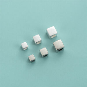 S925 Sterling Silver Square Spacer Beads