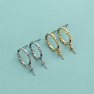 S925 Sterling Silver Textured Oval Stud Earrings