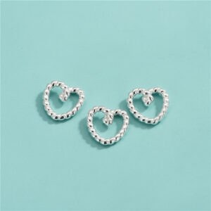 S925 Sterling Silver Twisted Heart Bracelet Charm