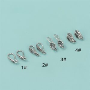 S925 Sterling Silver Vintage Black Earring Hooks