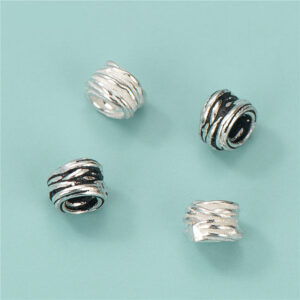 Cuentas espaciadoras en espiral vintage de plata de ley S925