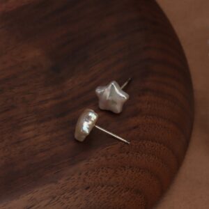 Boucles d'oreilles pendantes en perles baroques en forme d'étoile