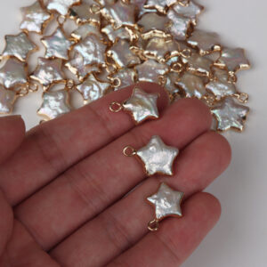 Star Baroque Freshwater Pearl Framed Pendant