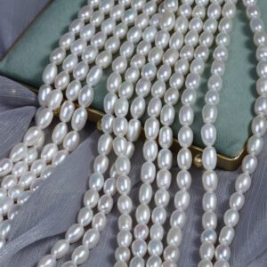 Strong Lustre 7mm Long Rice Natural Freshwater Pearls
