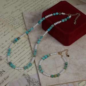 Turquoise and Freshwater Pearl Jewelry Set
