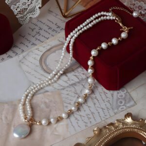 Multi-Functional Freshwater Baroque Pearl Layered Necklace Set