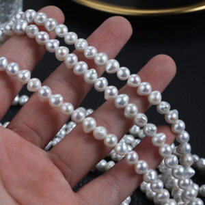 6mm Pointed Teardrop Cool-Toned Baroque Freshwater Pearls