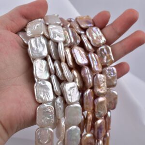 15-20 mm rechteckige Barock-Süßwasserperlen