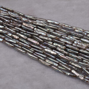 Perlas cultivadas de agua dulce barrocas de 23 mm en forma de barra gris