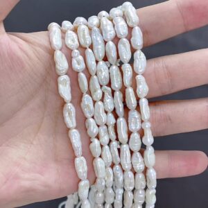 5-6mm Biwa White Natural Freshwater Pearls