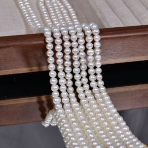 5-6mm Nearly Round Full Drilled Freshwater Pearls