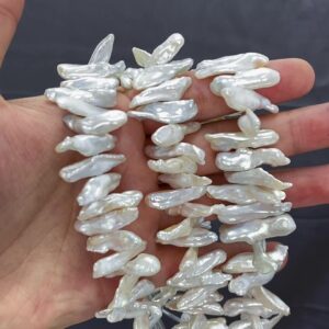 Perlas cultivadas de agua dulce naturales Biwa Keshi de 6 mm