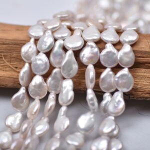 Perles d'eau douce baroques en forme de larme, très brillantes, de 9 à 10 mm