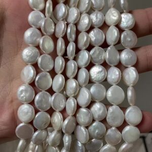 Perles d'eau douce baroques blanches de 9 à 10 mm