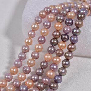 Perles de culture d'eau douce Edison rondes Candy de 9 mm