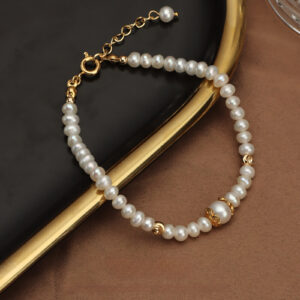 Gold Chain Freshwater Pearl Bracelet