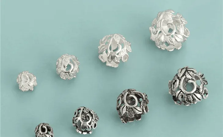 Banner de venta al por mayor de tapas de cuentas de plata esterlina Greta