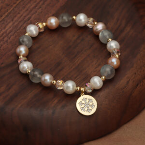 Moonstone Multi-Colored Freshwater Pearl Bracelet