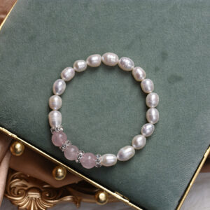 Multi-Color Freshwater Pearl and Crystal Bracelet