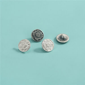 Cierre de botón de peonía de plata S925 para pulsera y collar