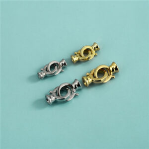 Runder Doppelringverschluss aus 925er Silber für Perlenkette