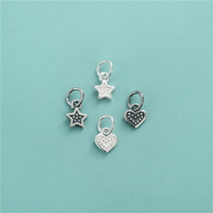 S925 Silver Mini Star and Heart Pendant for Jewelry