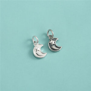 Pendentif étoile et lune en argent S925 pour bracelet et collier