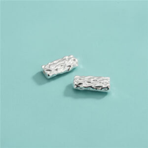 S925 Silver Textured Barrel Spacer Bead for Necklace