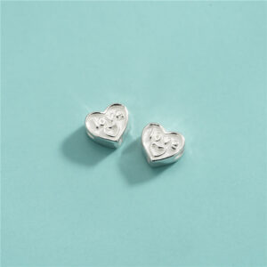 S925 Silver Heart Spacer Bead for Bracelet and Necklace