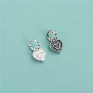 S925 Silver Mini Double Heart Pendant for Jewelry