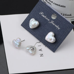 Baroque Heart Freshwater Pearl Earrings Bulk