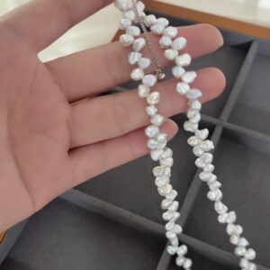 Bulk Baroque Petal Pearl Necklace Silver Clasp