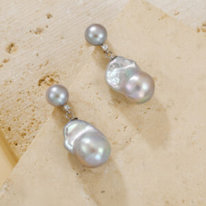 Großhandel für graue Barock-Süßwasserperlen-Ohrringe