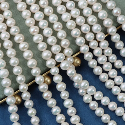 Perlas de agua dulce naturales sin núcleo, de 4a y 7 mm, casi redondas