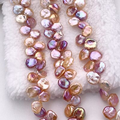 Perle d'eau douce naturelle Keshi de 11 mm, pétales de couleurs mélangées fines