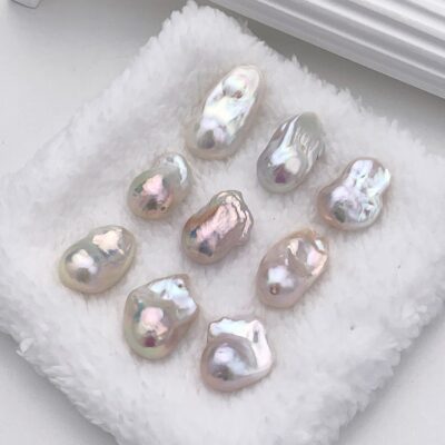 Perle d'eau douce baroque de grande taille, couleur éblouissante, 14-16 mm