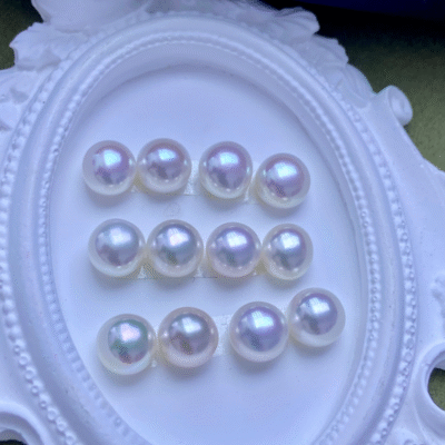 8mm High Quality 6a Button Freshwater Pearls