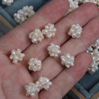 10-11mm Natural Round Handwoven Freshwater Pearls