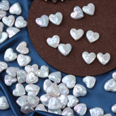 10-12mm Iridescent Natural Baroque Heart Freshwater Pearls