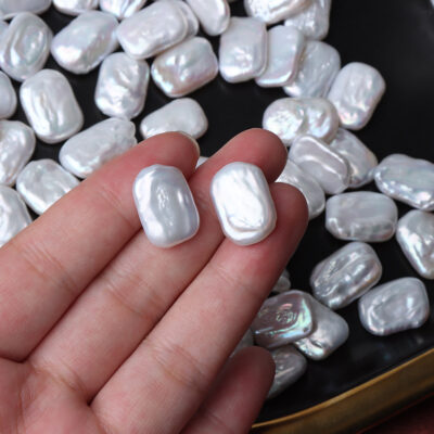 11-12 mm natürliche quadratische Süßwasser-Barockperlen