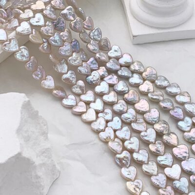 Perles d'eau douce en forme de cœur de haute qualité de 11 à 13 mm