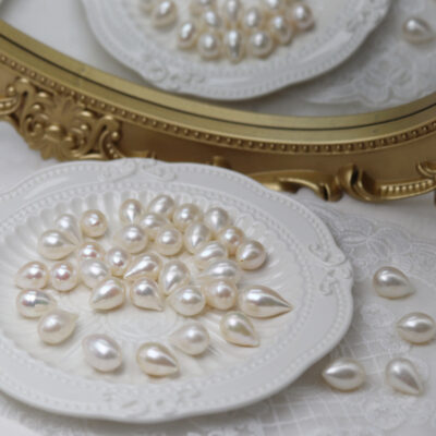 Grandes perles d'eau douce naturelles en forme de larme de 11 mm