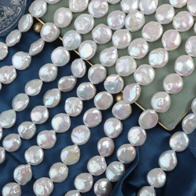 13-14 mm Hochglanz-Süßwasserperlen im Barockstil