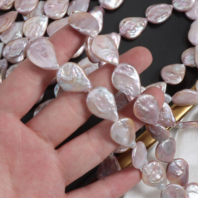 13-14mm Natural Purple Teardrop Baroque Pearls