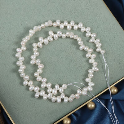 Perlas de agua dulce de arroz sin nucleación naturales de 3-4 mm