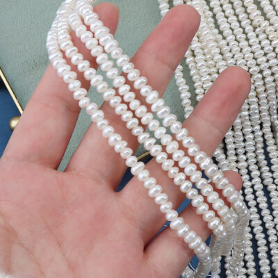 Perles d'eau douce naturelles de forme libre, haute brillance, 4-5 mm