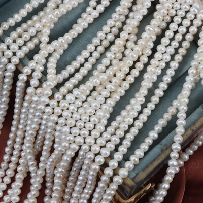 4,5-5 mm natürliche runde Süßwasserperlen