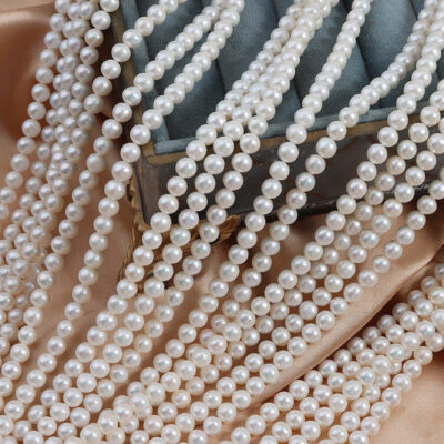 5mm Natural Nearly Round Freshwater Pearls