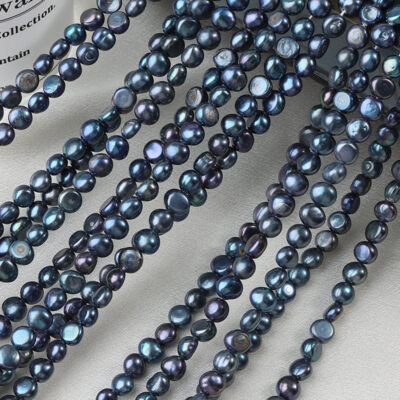 Perles baroques multicolores teintées de forme libre de 6 à 7 mm