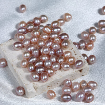 6mm Multicolor Half Drilled Rice Grain Freshwater Pearls